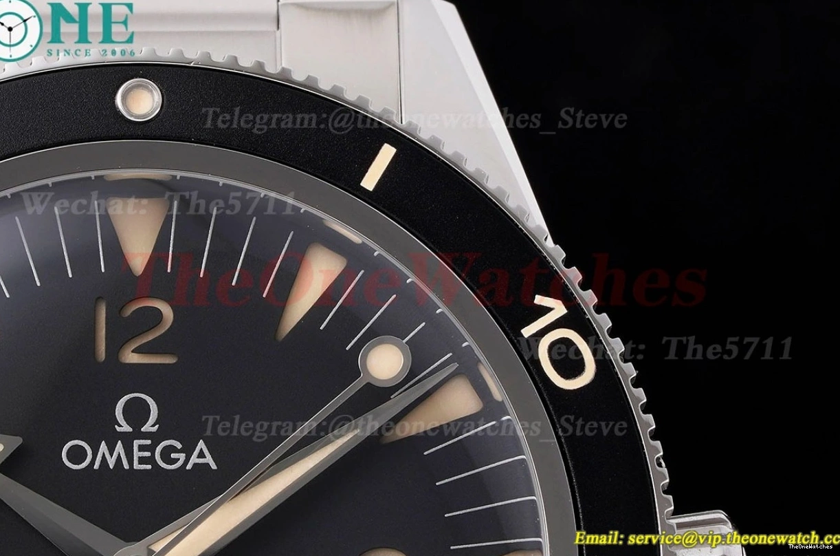 SS A8912 41mm SS 300m Date Dial No Seamaster Black VSF 1228